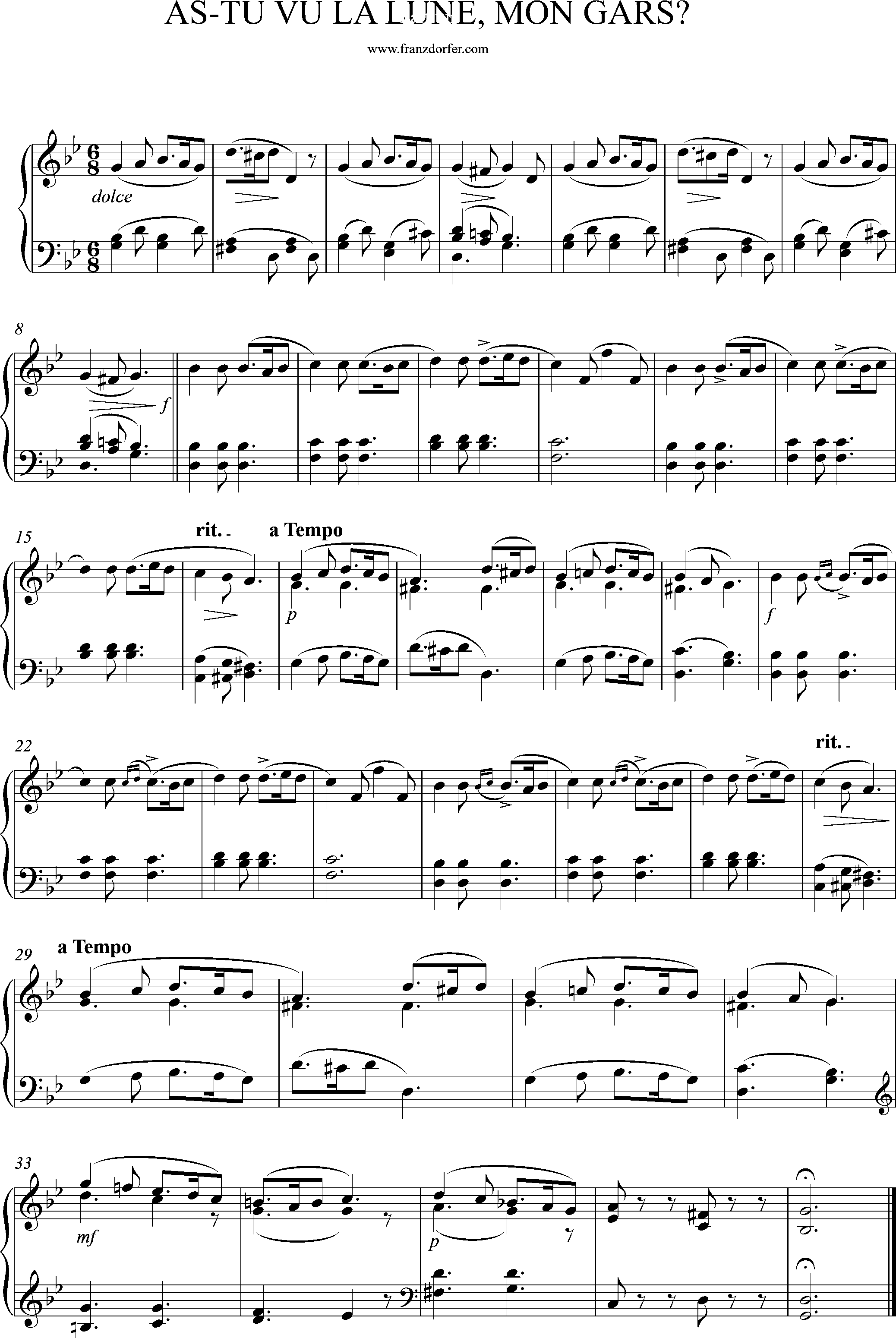 piano partitur, g-minor